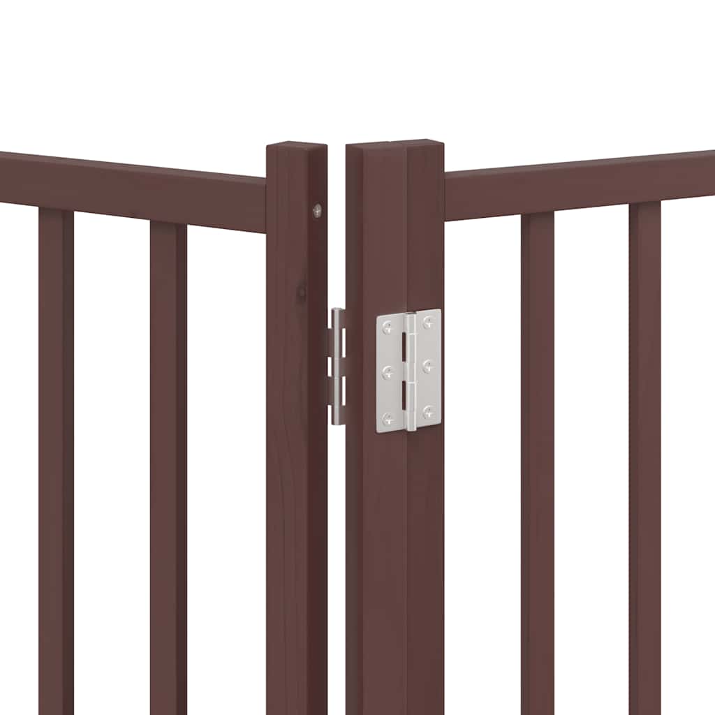 Puerta de perros plegable 8 paneles madera álamo marrón 640 cm