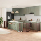 Puerta de perros plegable 8 paneles madera álamo marrón 640 cm