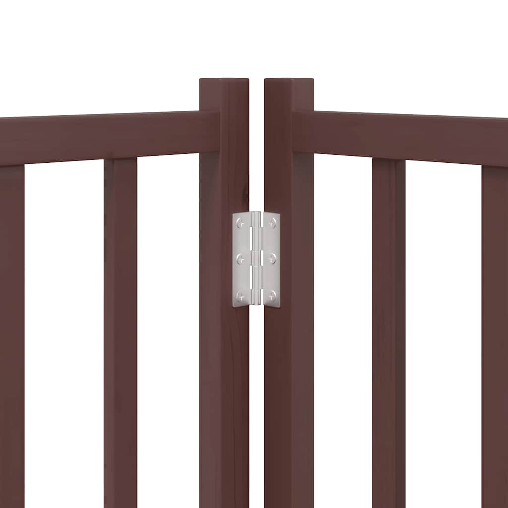 Puerta de perros plegable 12 paneles madera álamo marrón 960 cm