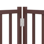 Puerta de perros plegable 12 paneles madera álamo marrón 960 cm
