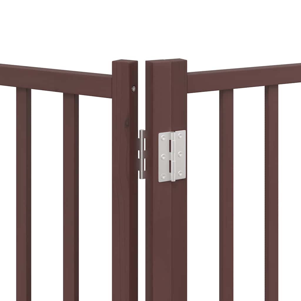 Puerta de perros plegable 12 paneles madera álamo marrón 960 cm