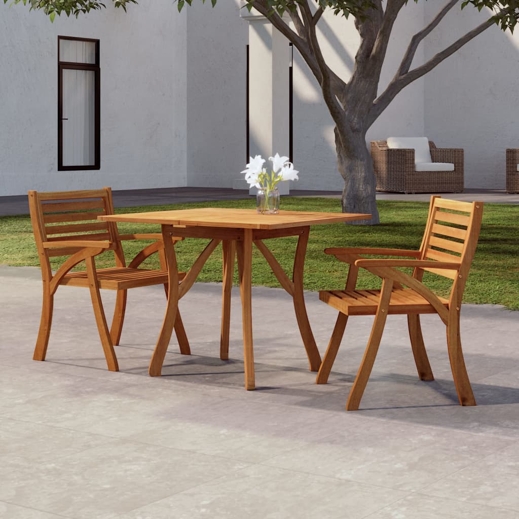 Mesa de jardín madera maciza de acacia 110x110x75 cm