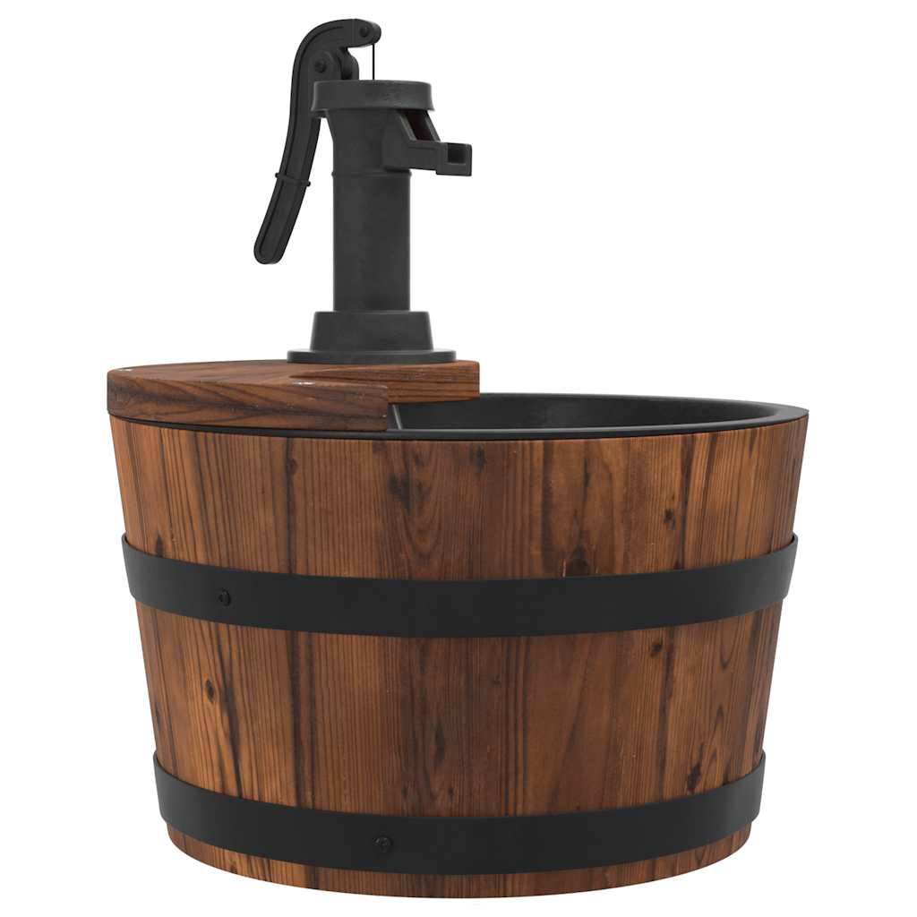 Fuente de agua con bomba madera maciza de abeto 28x28x34,5 cm