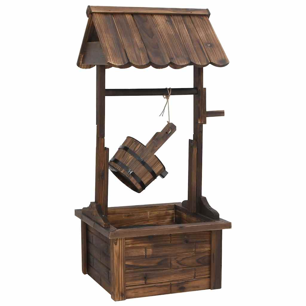 Fuente pozo de deseos con bomba madera de abeto 57x50x112 cm