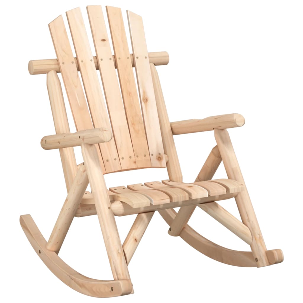 Silla mecedora de jardín madera maciza abeto 69x96x101 cm