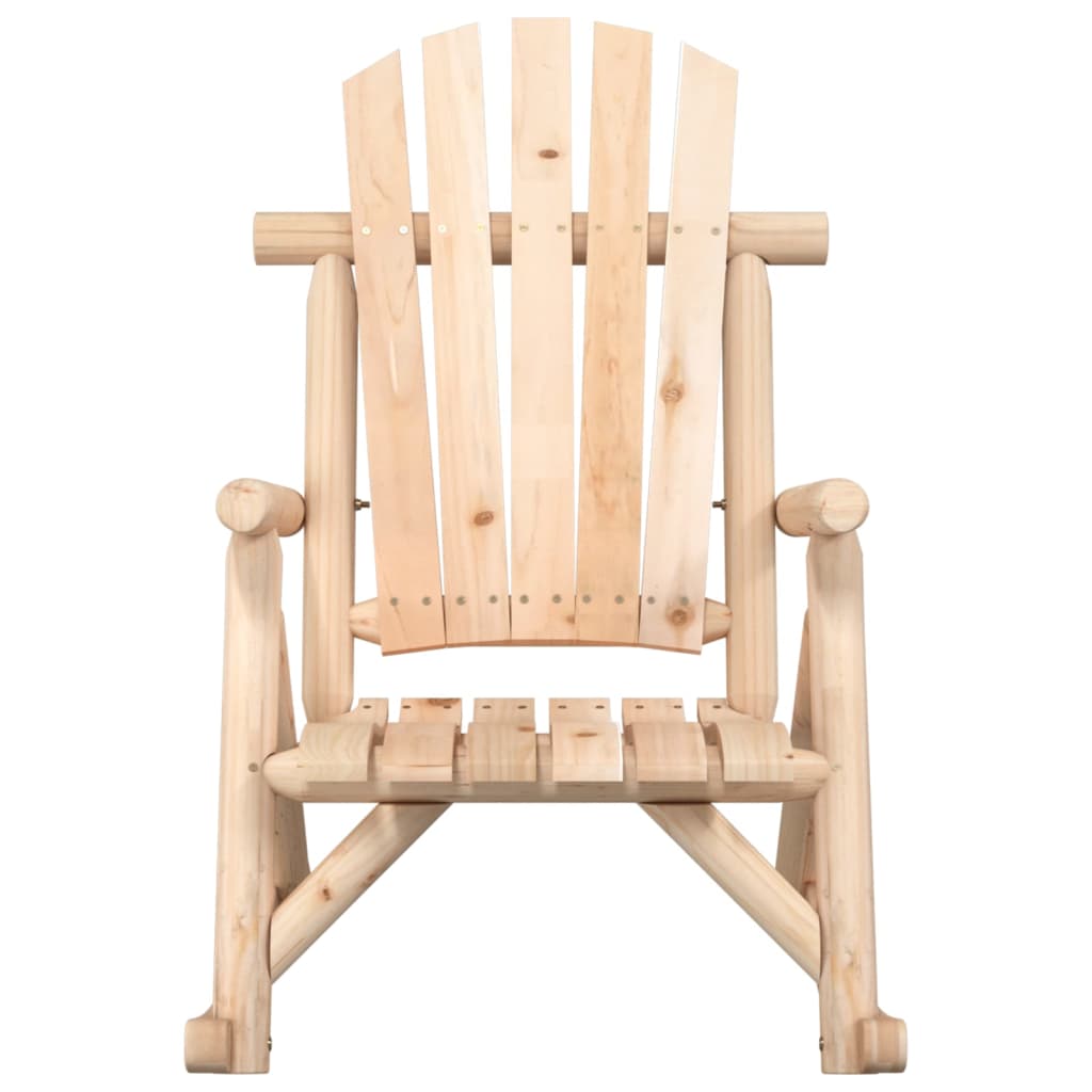 Silla mecedora de jardín madera maciza abeto 69x96x101 cm
