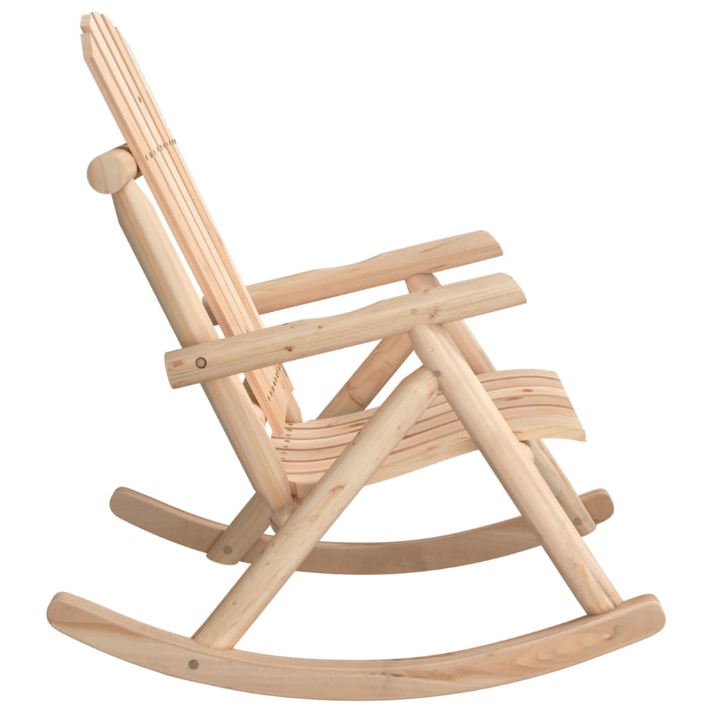 Silla mecedora de jardín madera maciza abeto 69x96x101 cm