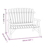 Banco de jardín de 2 plazas madera maciza abeto 119x85x98 cm