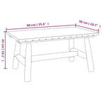 Mesa de centro de madera maciza de abeto 90x50x41 cm