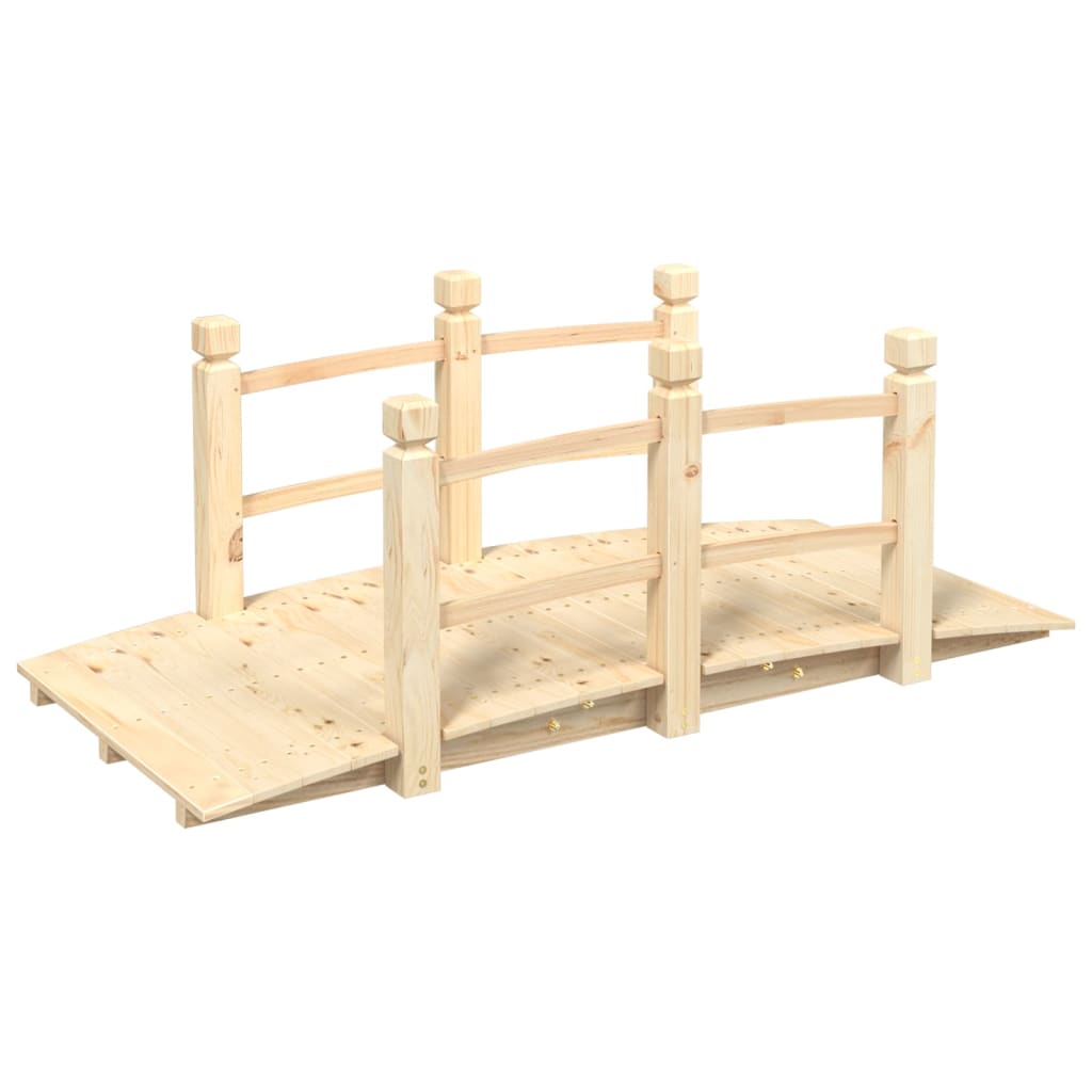Puente de jardín con barandillas madera de abeto 150x67x56cm