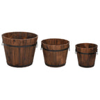 Juego de maceteros cubo de madera 3 piezas madera maciza abeto