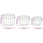 Juego de maceteros cubo de madera 3 piezas madera maciza abeto