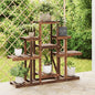 Flower stand with wheels, solid fir wood, 110x25x115 cm
