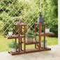 Flower stand with wheels, solid fir wood, 110x25x115 cm
