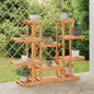 Flower stand with wheels, solid fir wood, 110x25x115 cm