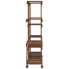 Soporte de flores con ruedas madera maciza abeto 110x25x115 cm