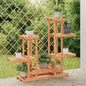 Flower stand with wheels, solid fir wood, 110x25x115 cm