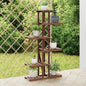 Flower stand with wheels, solid fir wood, 110x25x115 cm