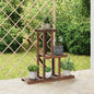 Flower stand with wheels, solid fir wood, 110x25x115 cm