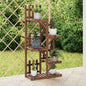 Flower stand with wheels, solid fir wood, 110x25x115 cm