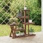 Flower stand with wheels, solid fir wood, 110x25x115 cm