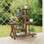 Flower stand with wheels, solid fir wood, 110x25x115 cm