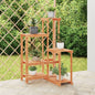 Flower stand with wheels, solid fir wood, 110x25x115 cm