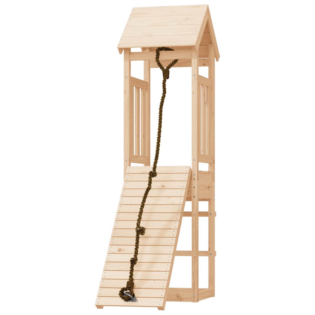 Casa de juegos con pared de escalada madera maciza pino