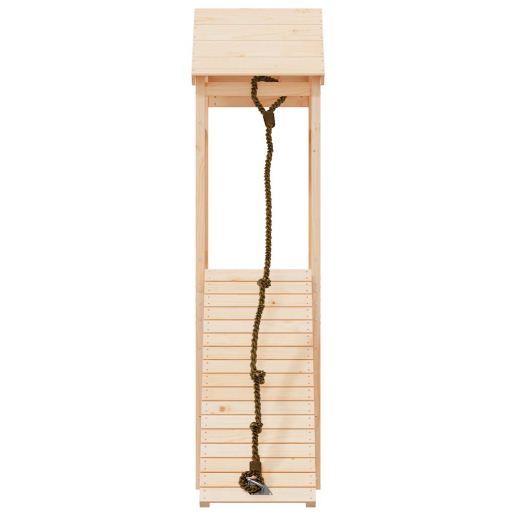 Casa de juegos con pared de escalada madera maciza pino