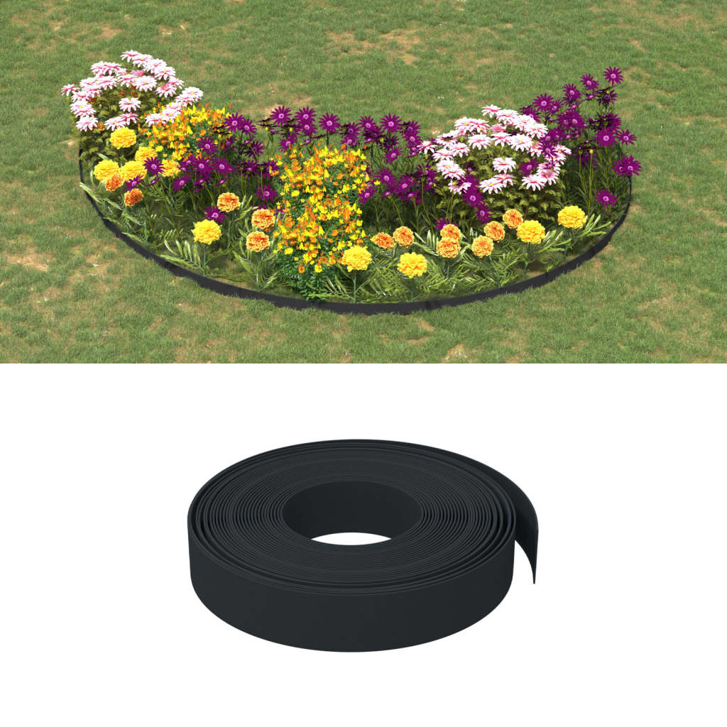 Gray polyethylene garden edging 10 m 10 cm