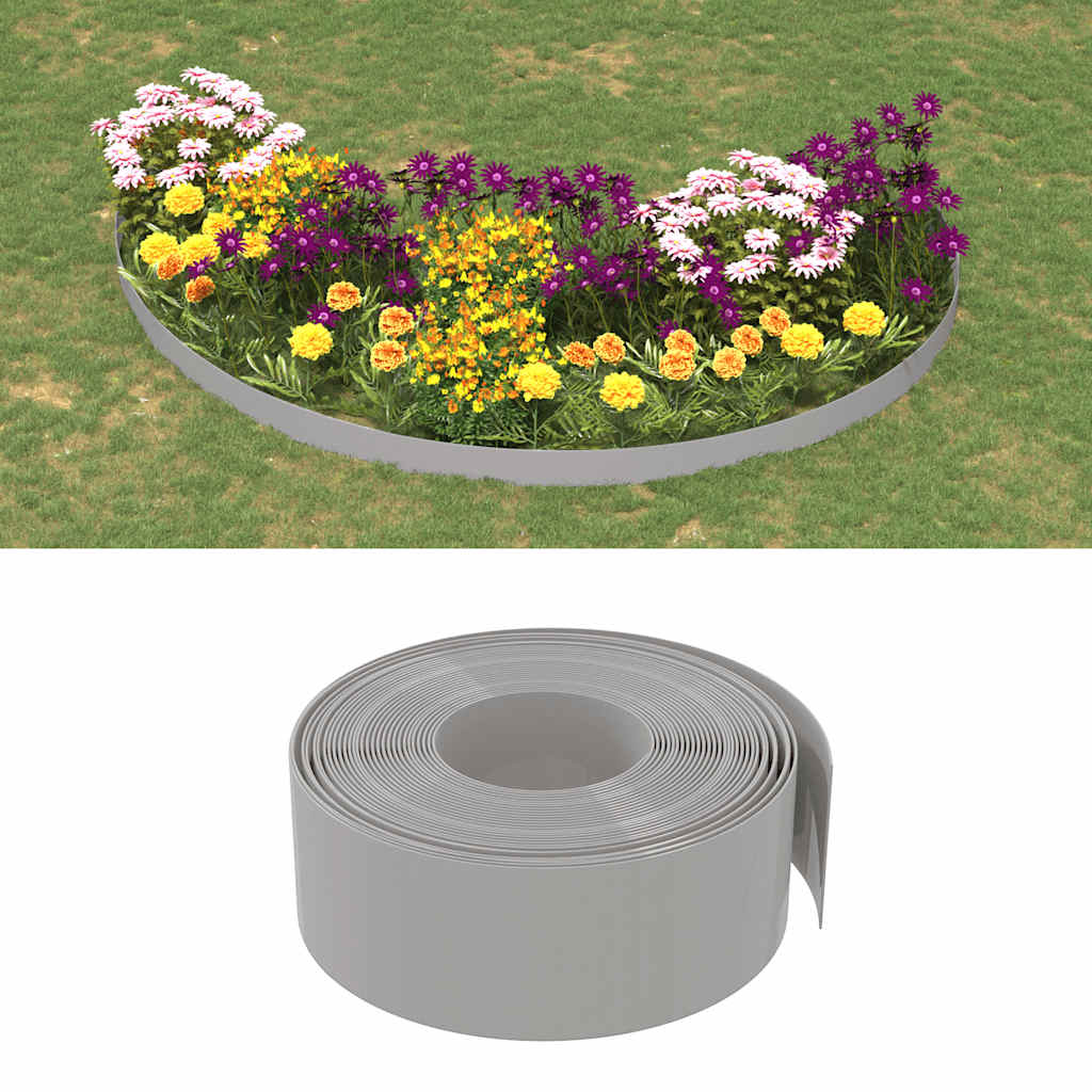 Gray polyethylene garden edging 10 m 10 cm