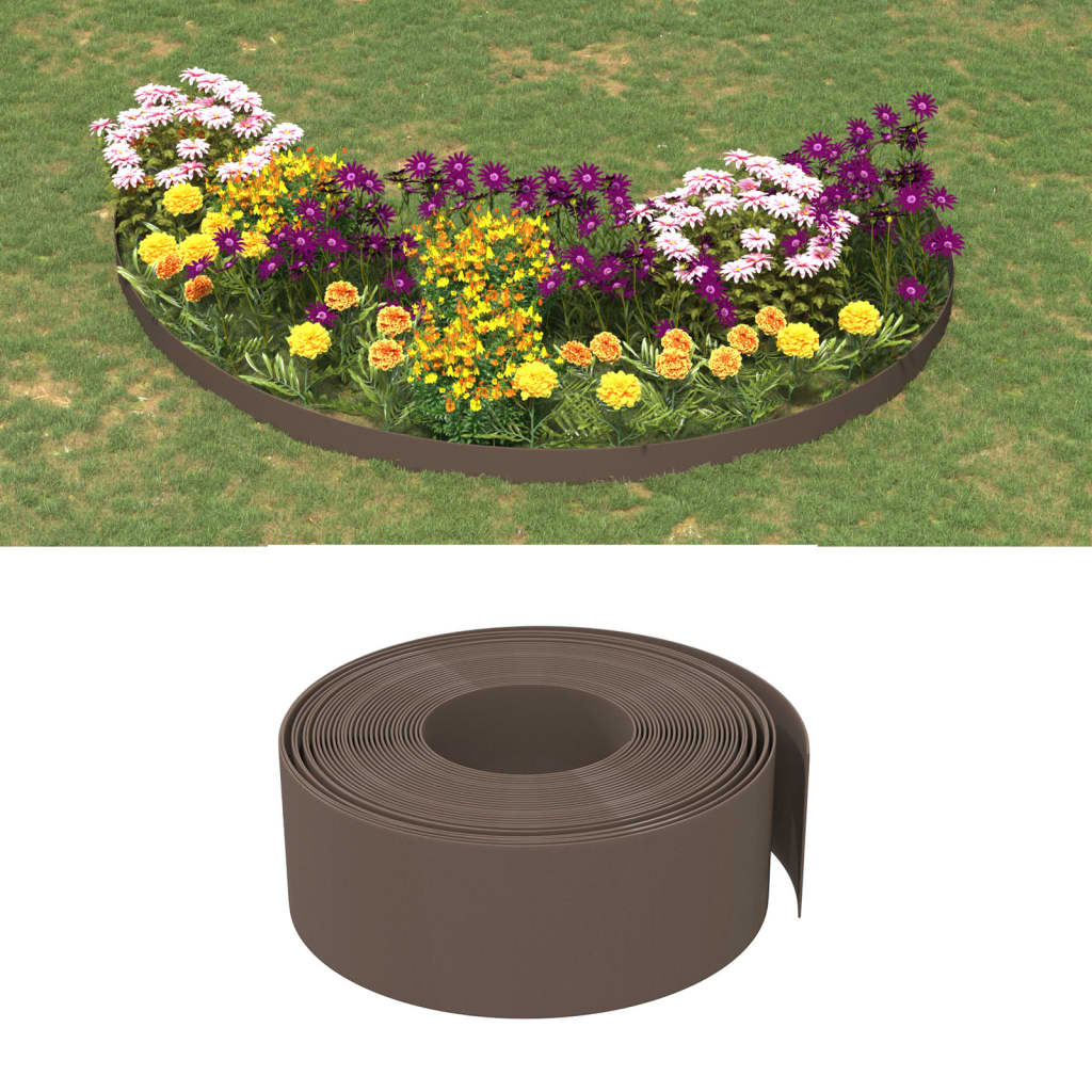 Gray polyethylene garden edging 10 m 10 cm