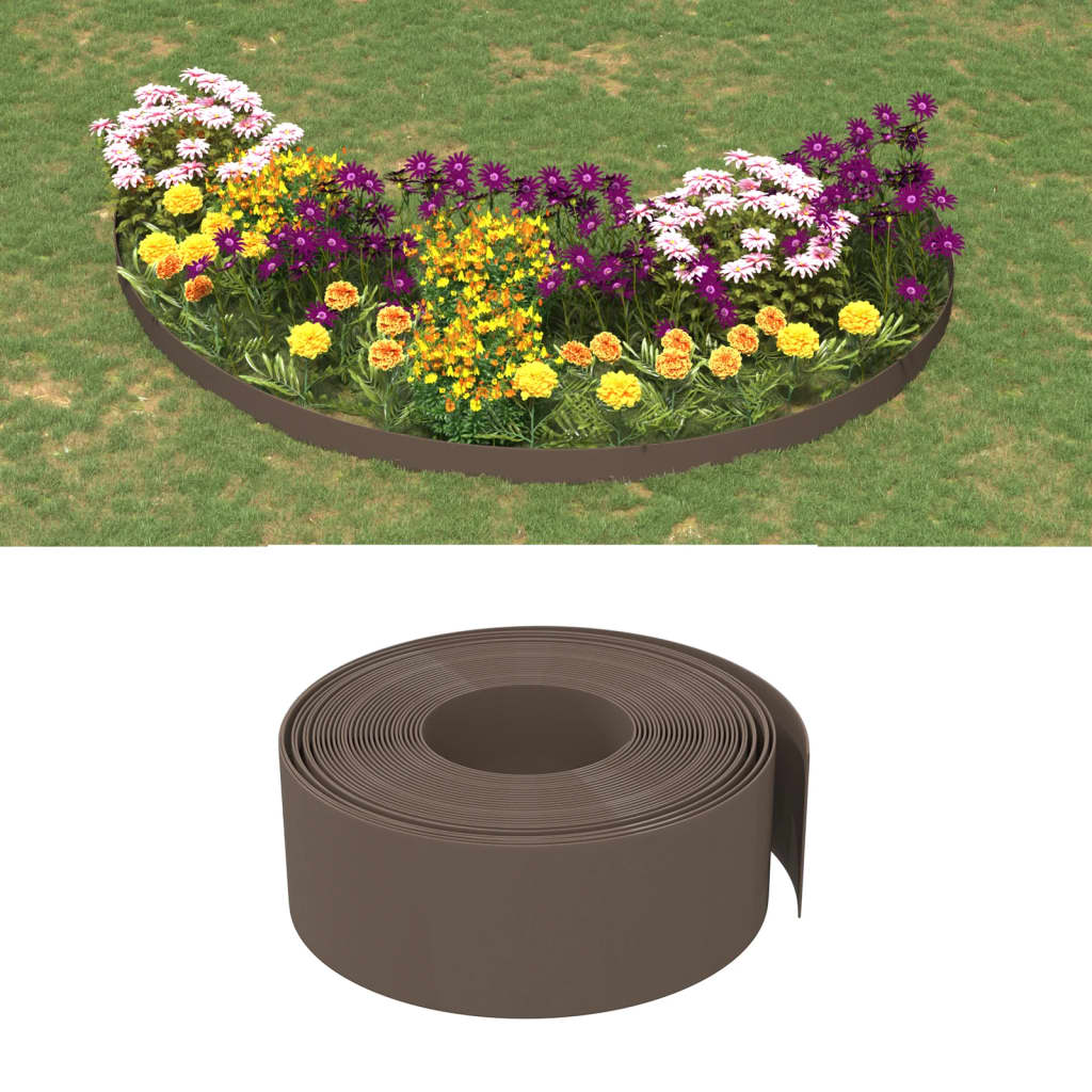 Gray polyethylene garden edging 10 m 10 cm
