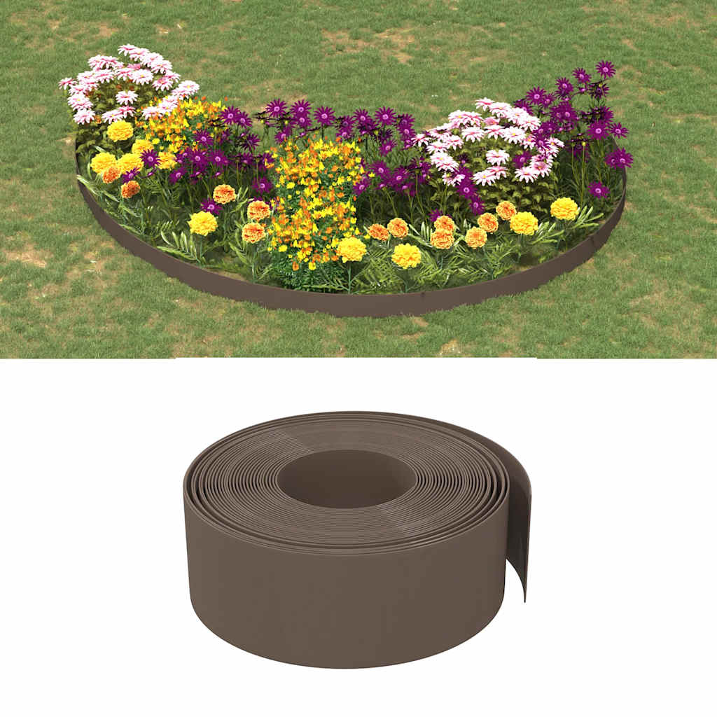 Gray polyethylene garden edging 10 m 10 cm