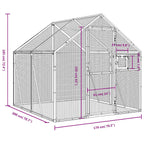 Pajarera de aluminio color plateado 1,79x2x1,85 m