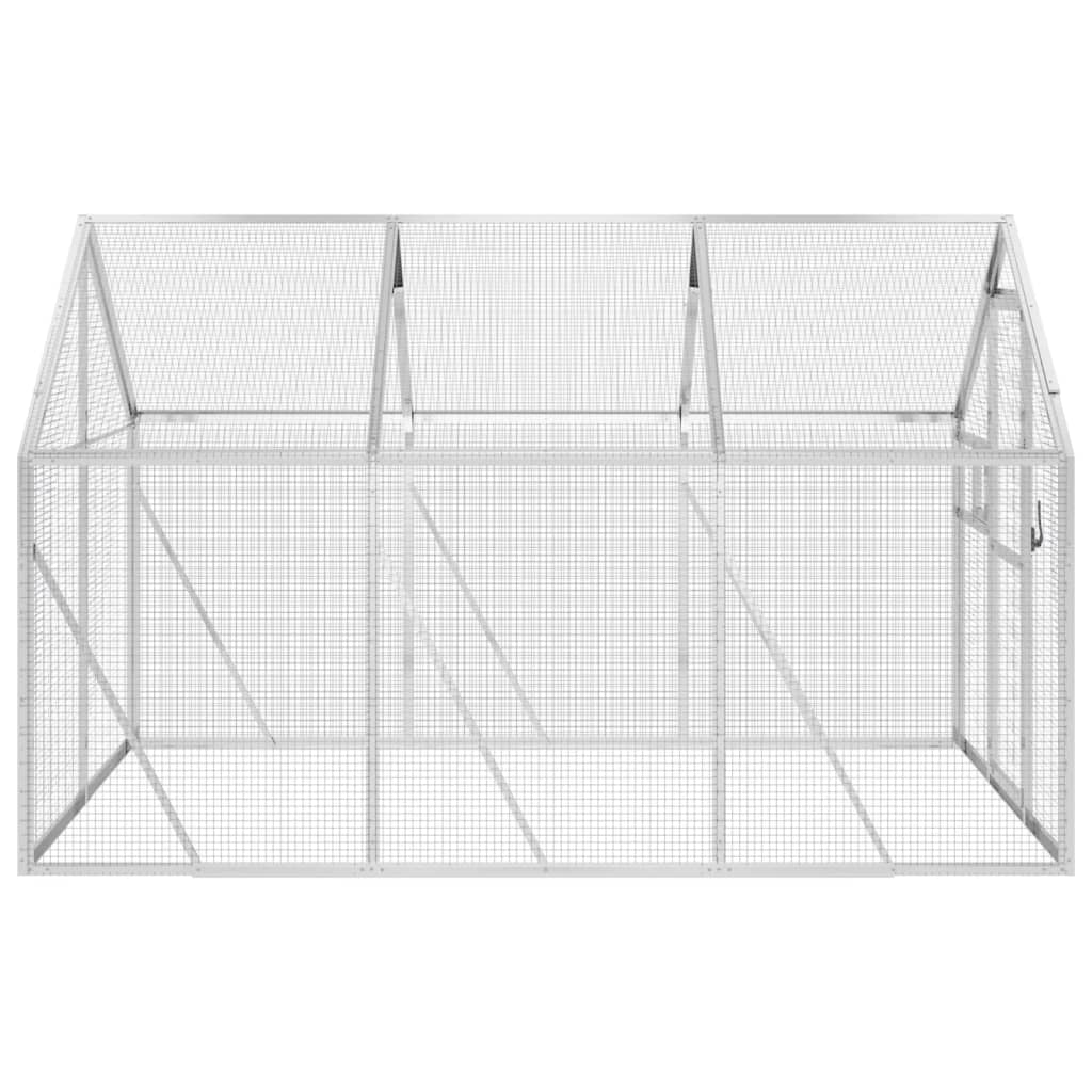 Pajarera de aluminio color plateado 1,79x3x1,85 m
