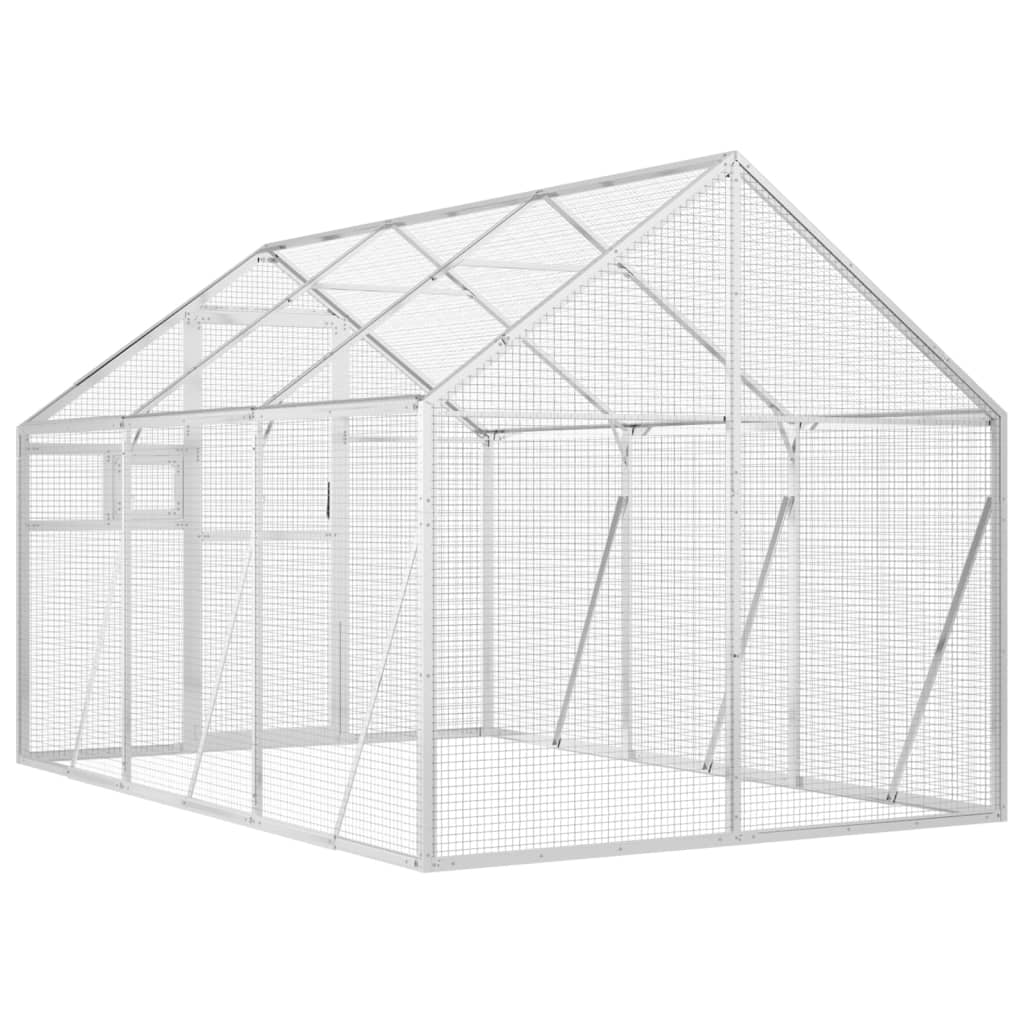 Pajarera de aluminio color plateado 1,79x3x1,85 m