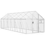 Pajarera de aluminio color plateado 1,79x6x1,85 m