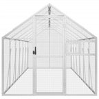 Pajarera de aluminio color plateado 1,79x6x1,85 m