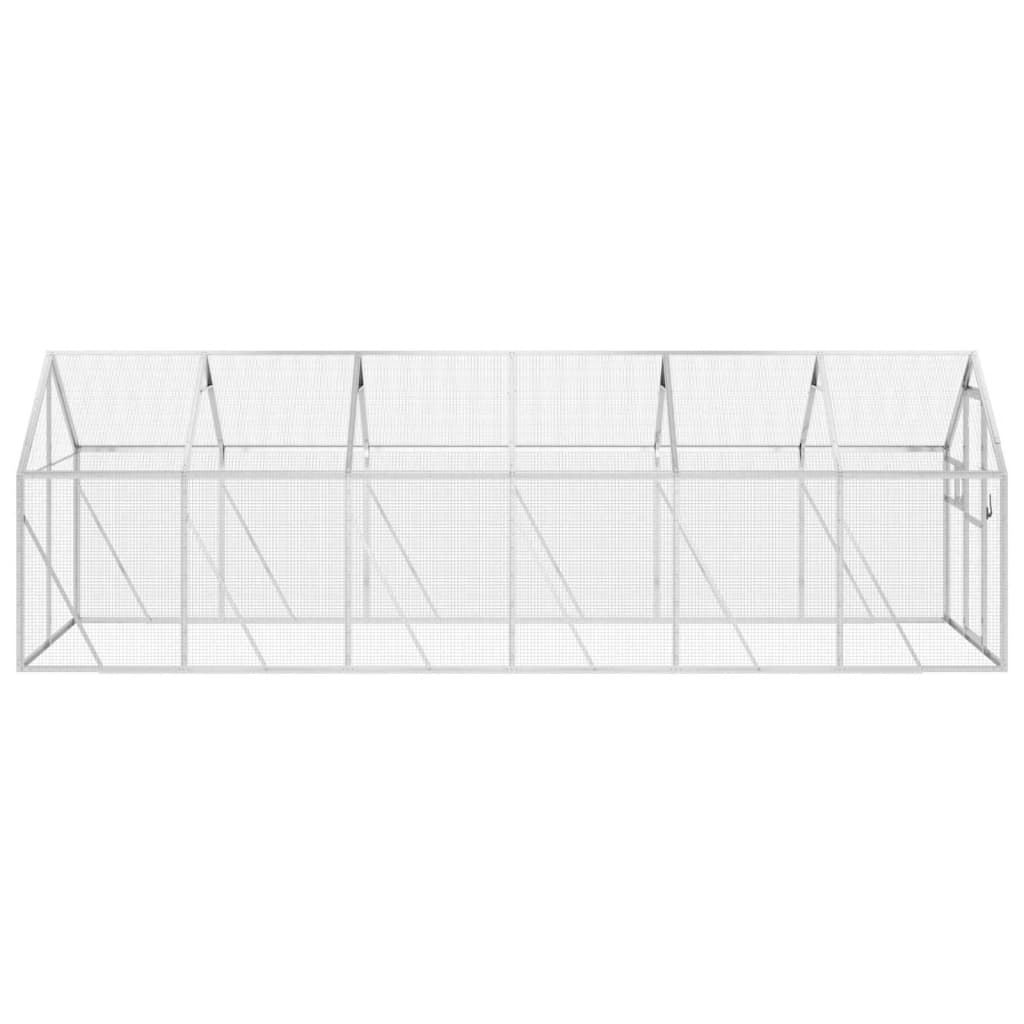 Pajarera de aluminio color plateado 1,79x6x1,85 m