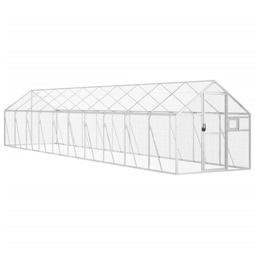 Pajarera de aluminio color plateado 1,79x10x1,85 m