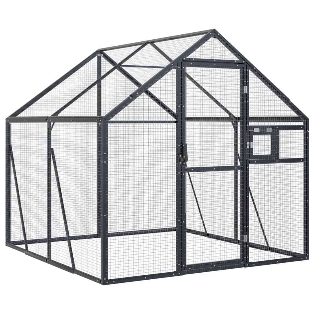 Pajarera de aluminio gris antracita 1,79x2x1,85 m