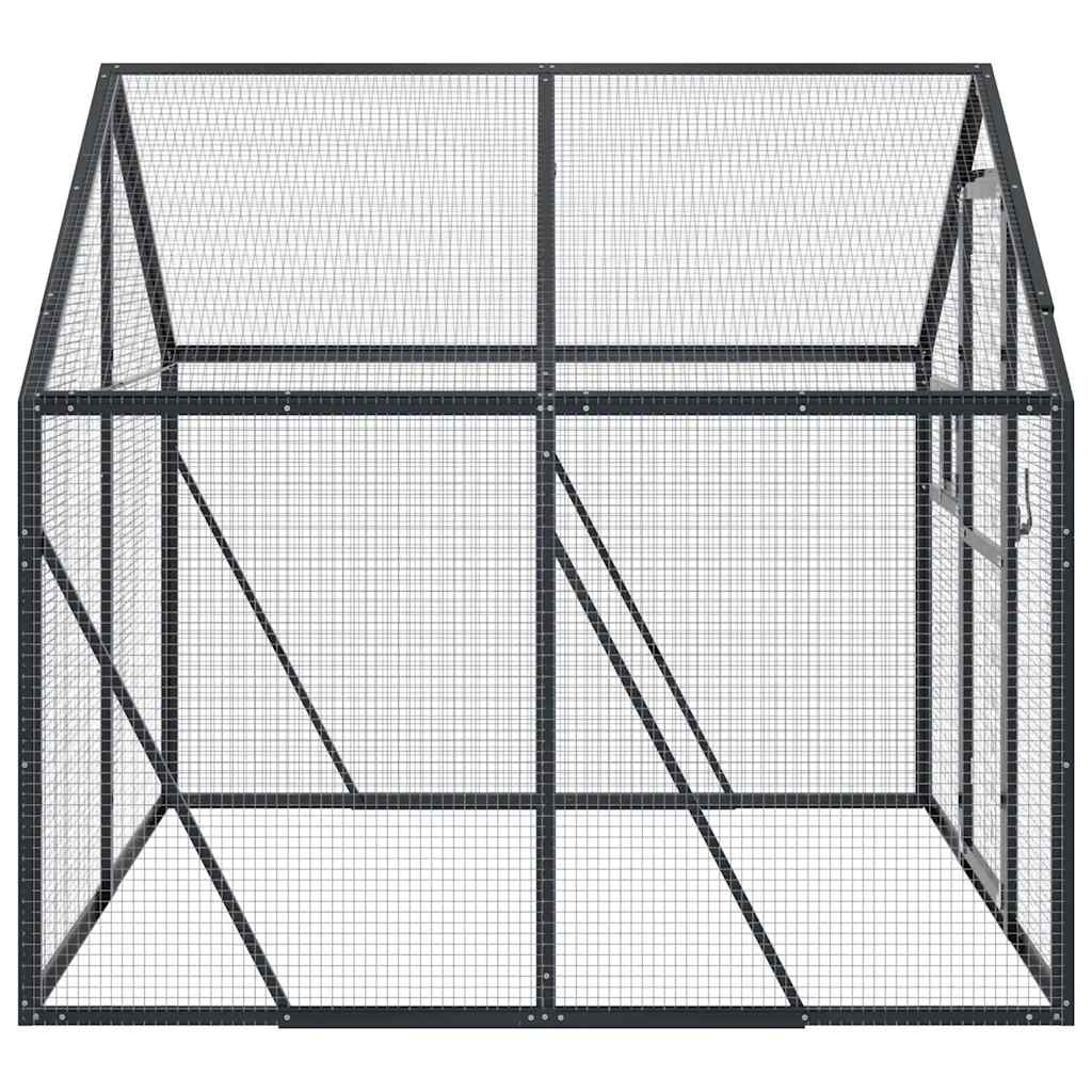 Pajarera de aluminio gris antracita 1,79x2x1,85 m