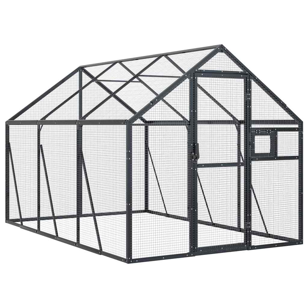 Pajarera de aluminio gris antracita 1,79x3x1,85 m