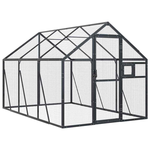 Pajarera de aluminio gris antracita 1,79x3x1,85 m