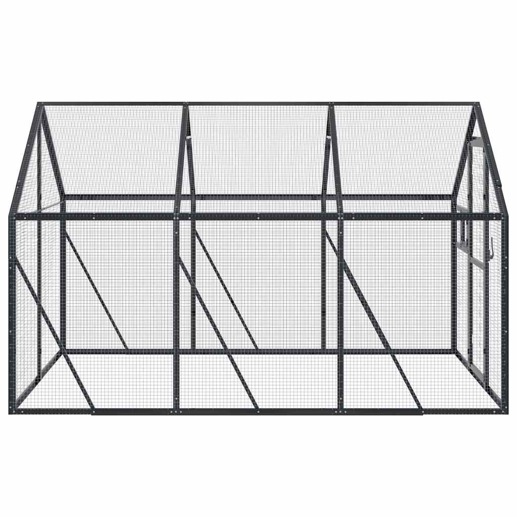 Pajarera de aluminio gris antracita 1,79x3x1,85 m