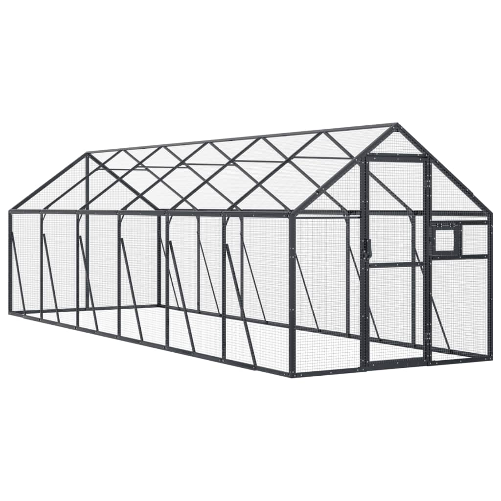 Pajarera de aluminio gris antracita 1,79x6x1,85 m