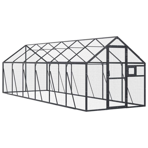Pajarera de aluminio gris antracita 1,79x6x1,85 m