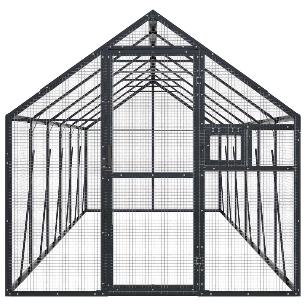 Pajarera de aluminio gris antracita 1,79x6x1,85 m