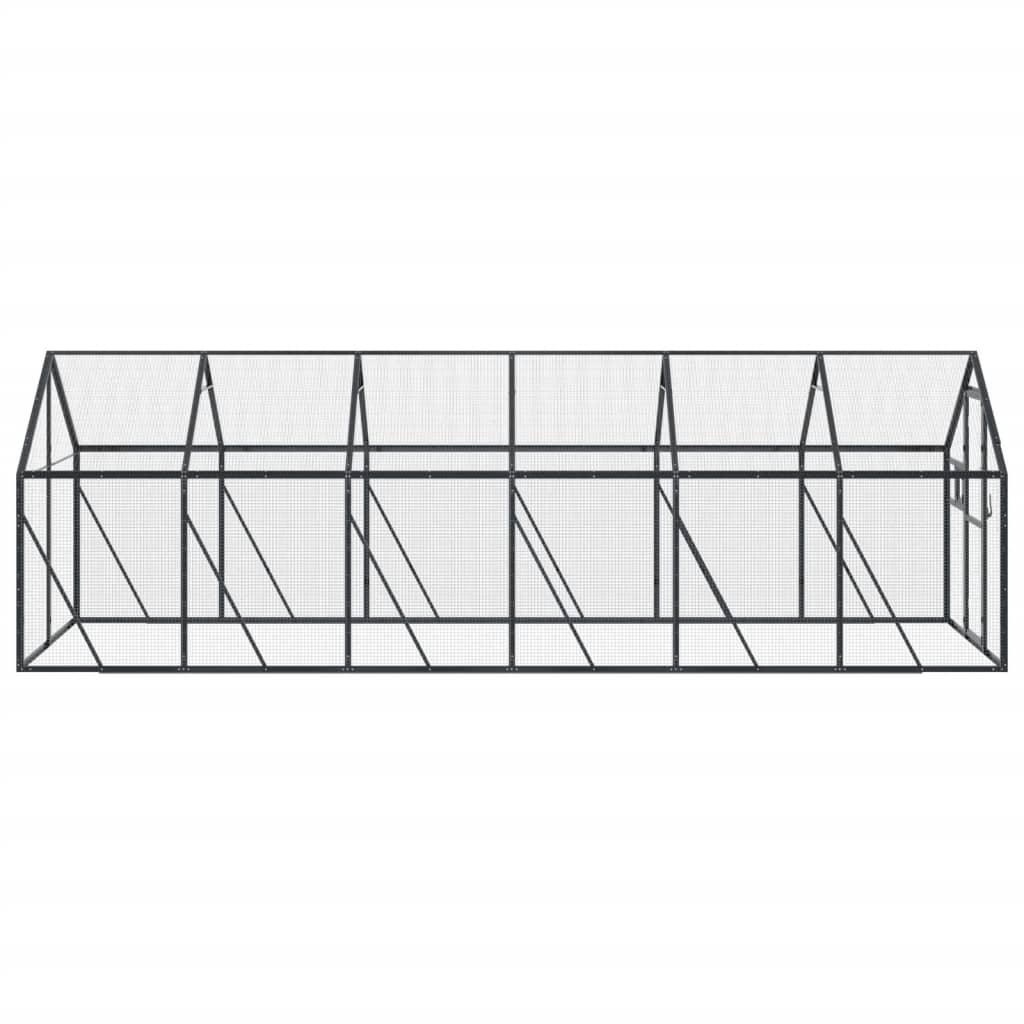 Pajarera de aluminio gris antracita 1,79x6x1,85 m